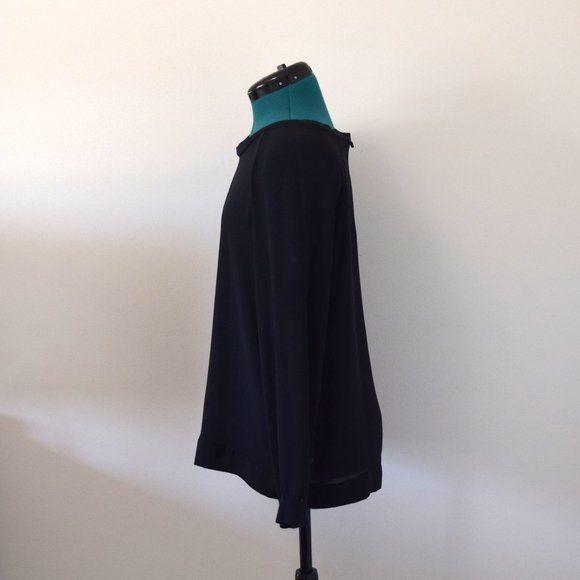 2/$20 Black Sheer Sleeve Chiffon Long Sleeve Top - Picture 6 of 8